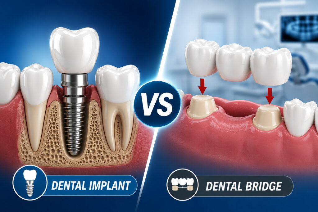 Dental Implant vs Dental Bridge 
